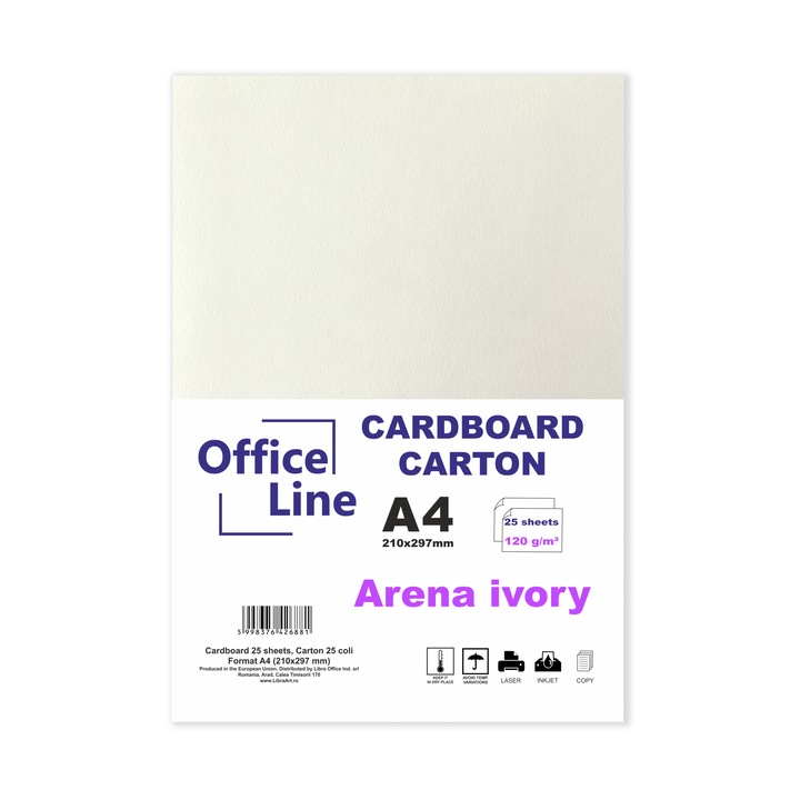 Karton A4 120gr Arena elefántcsont felső, 25 lapos