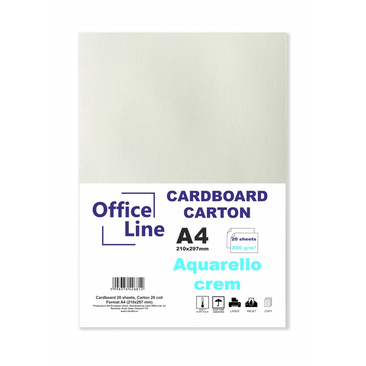 Karton A4 200gr Aquarello krém top 20 lap