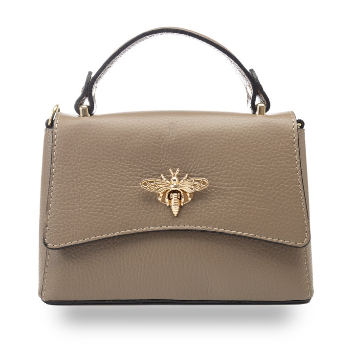 Poseta dama, piele, Toro Nero, Alesia, taupe