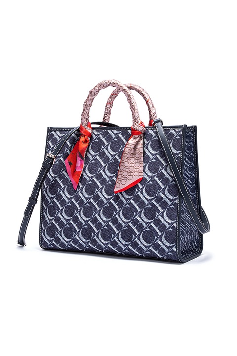 Női kézitáska, anyag, poliészter szálak, kék