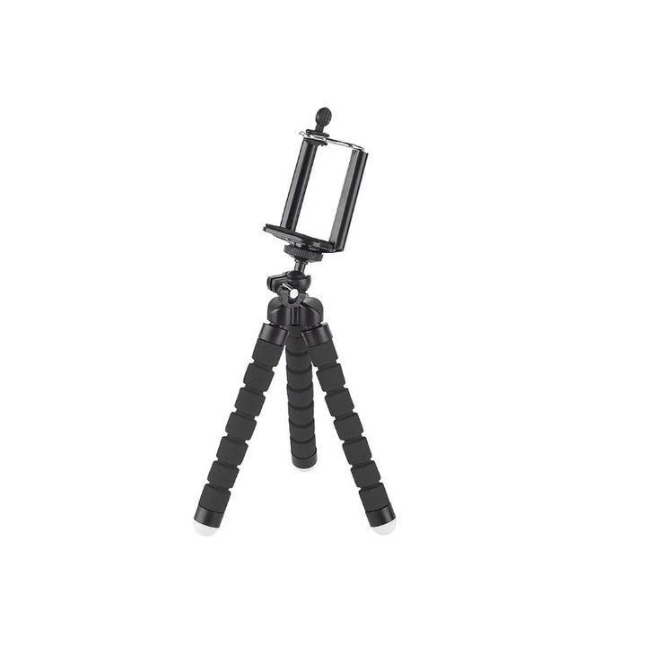 Mini rugalmas állvány okostelefonhoz vagy sportvideokamerához, fekete