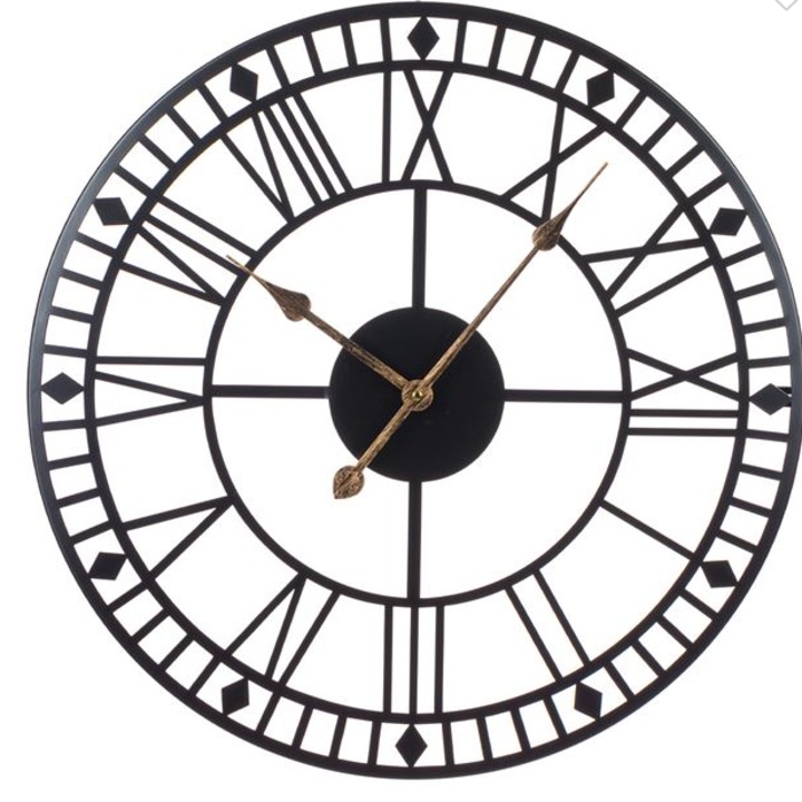 Часовник YLOTECH®, Декоративен, стенен, метален, 60см
