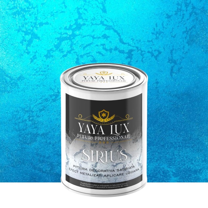 Vopsea Decorativa de Lux, Sirius, Albastru, Finisaj Mat cu Perle de Sticla, 2, 5 Litri, YaYa Color