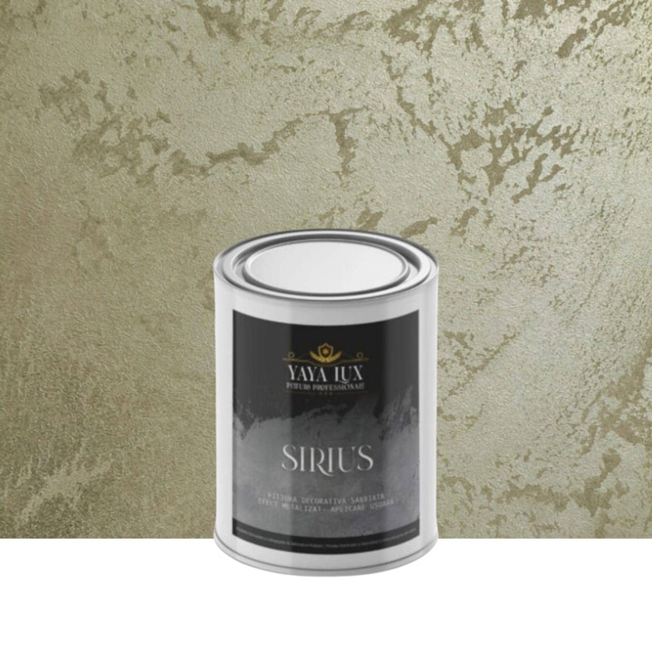 Vopsea Decorativa de Lux Sirius, Gri Verzui, Finisaj Mat cu Perle de Sticla, 0, 5 Litri, YaYa Color