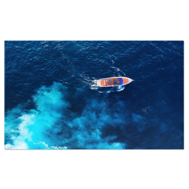 Tablou Canvas Peisaj Marin: Nava pe Marea Adriatica aerian, destinatie, coasta, croaziera, ocean 140x90CM