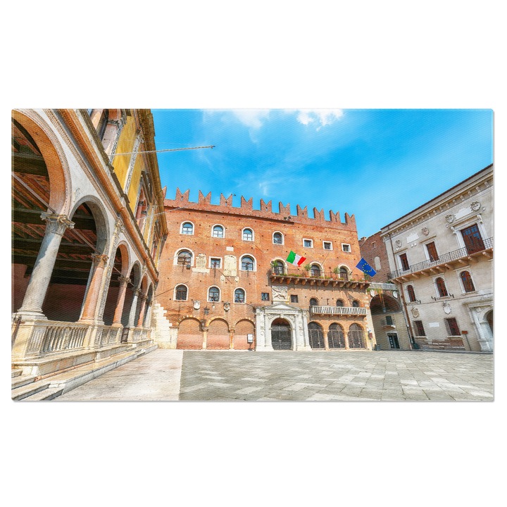 Tablou Canvas Atmosfera Urbana a Pietei dei Signori din Verona vara, calatorie, arhitectura, oras, strada. 100x70CM