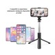 Szelfibot 3 az 1-ben, WaltStore, Bluetooth, levehető távirányító, teleszkópos, 70 cm, állvány, telefontartó, fekete