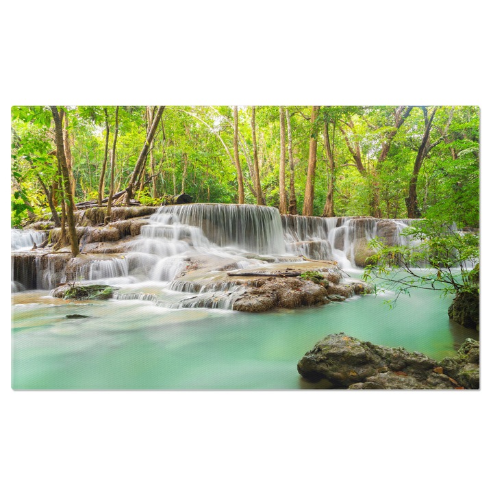 Tablou Canvas Cascada Erawan in Peisajul Natural din Kanchanaburi natura, turism, apa, jungla, peisaj 40x25CM