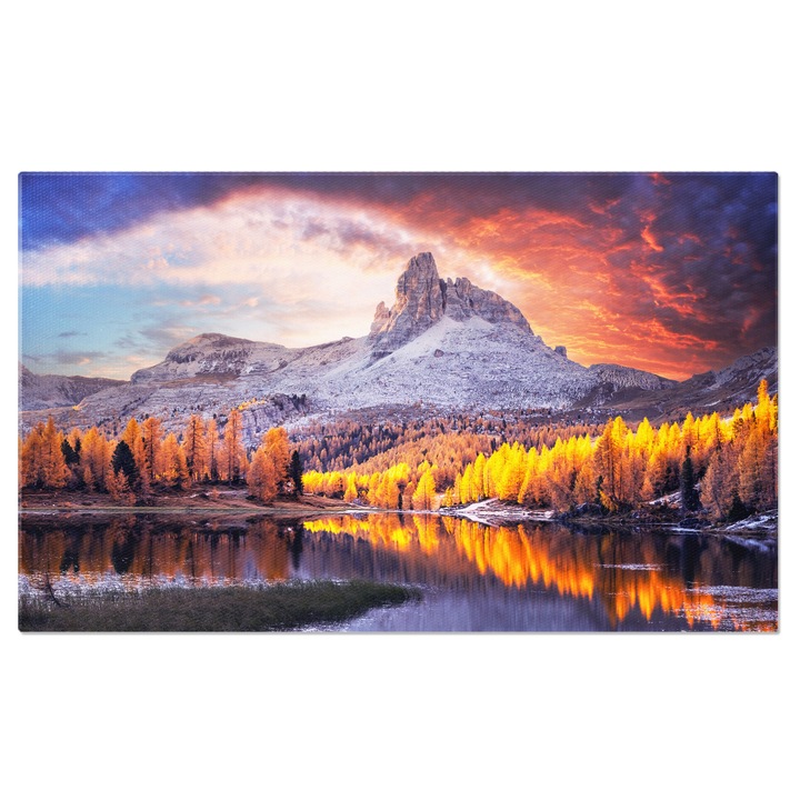 Tablou Canvas Rasarit de soare mov incredibil pe lacul Federa, peisaj, natura, rasarit, mov 90x60CM