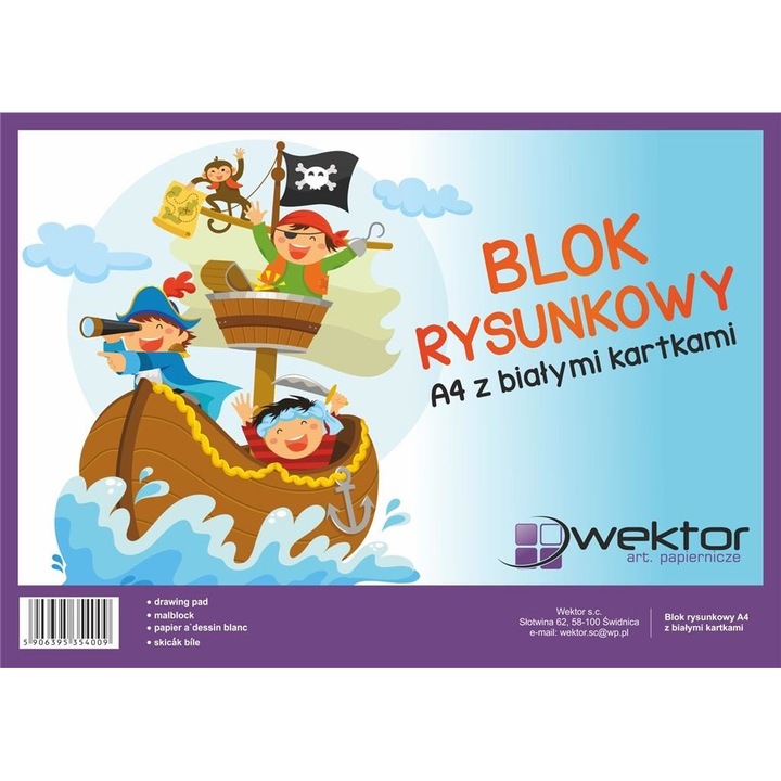 Set 10 blocuri de desen, Wektor, A4/ 20K, Multicolor