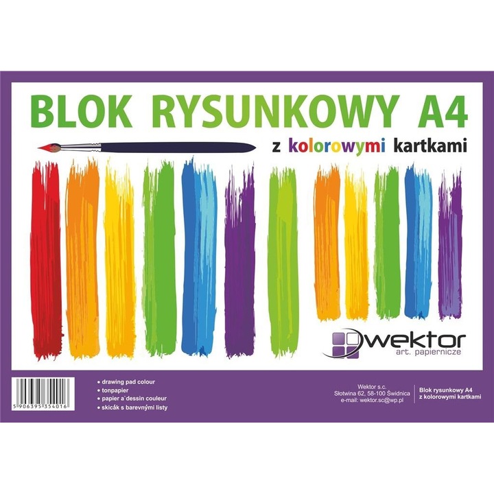 Set 10 blocuri de desen, Wektor, A4/ 16K, Multicolor