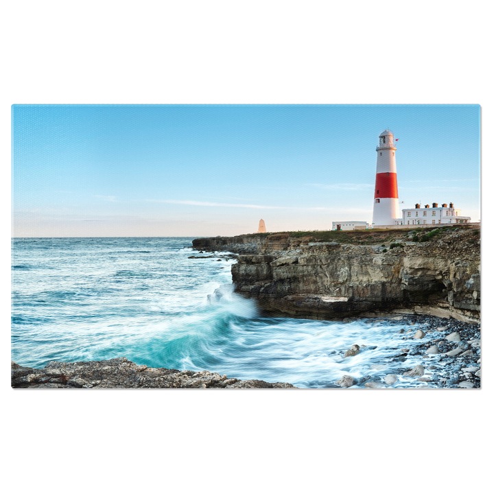 Tablou Canvas Farul Portland Bill Peisaj Marin Far, Valuri, Stanci, Dorset, 70x50CM