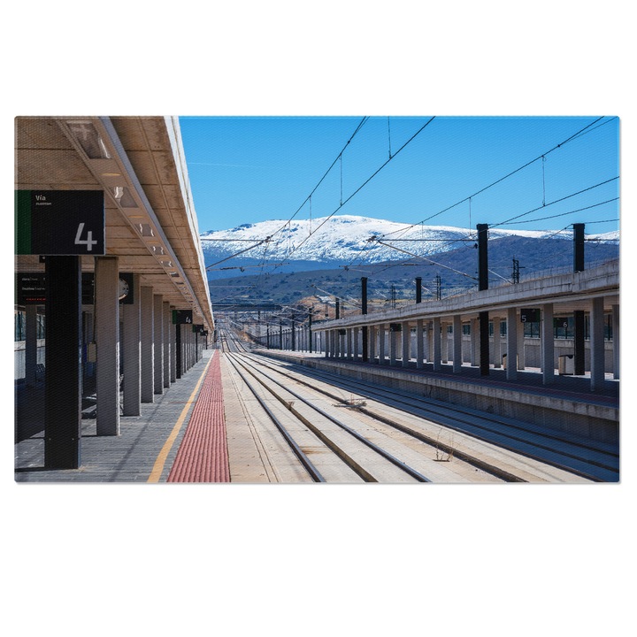 Tablou Canvas Gara din Segovia cu Sierra de Guadarrama, arhitectura, castila, destinatie, europene, guadarrama. 70x50CM