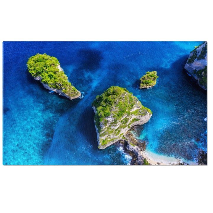 Tablou Canvas Peisaj Marin de Vara la Plaja Atuh, Nusa Penida, insula, apa, vara, vacanta, aeral. 100x70CM