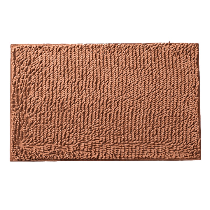 QttvbTna килим, микрофибър, противоплъзгащ се, светлокафяв, 40x60 см