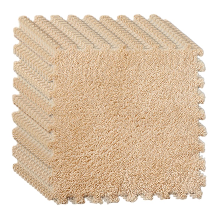 QttvbTna детски килим, EVA пяна, комплект от 12 части, бежов, 30x30x1см