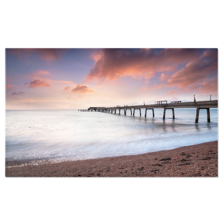 Tablou Canvas Rasrit la Deal in Kent, deal, ponton, britanica, engleza, coasta. 40x25CM