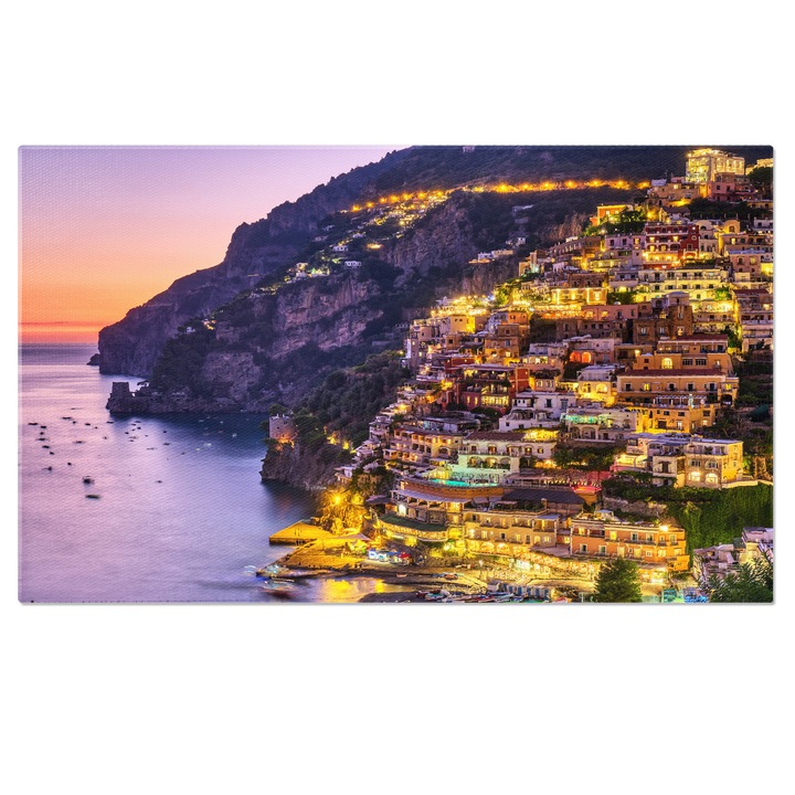 Tablou Canvas Satul faimos Positano, peisaj urban, coasta, Amalfi, Italia, turism, arhitectura 40x25CM