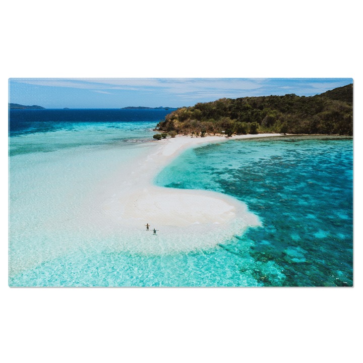 Tablou Canvas Peisaj Insular in Filipine, calatorie, deasupra, palmieri, plaja, natura 140x90CM