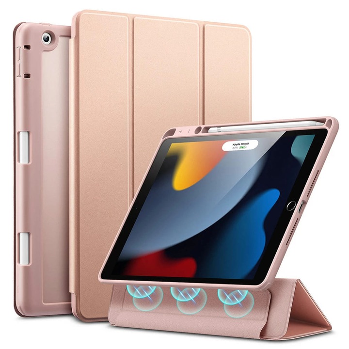 Ütésálló tok iPad 10,2" (2019/2020/2021), ESR Rebound Hybrid Pro készülékhez, rózsaszín