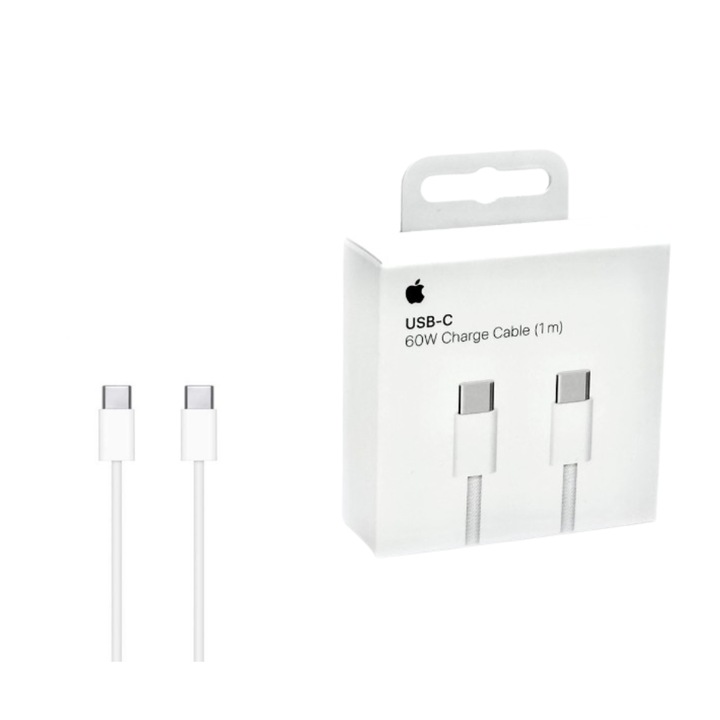 Cablu de incarcare tesut USB-C Apple, 60W, 3A, 1m
