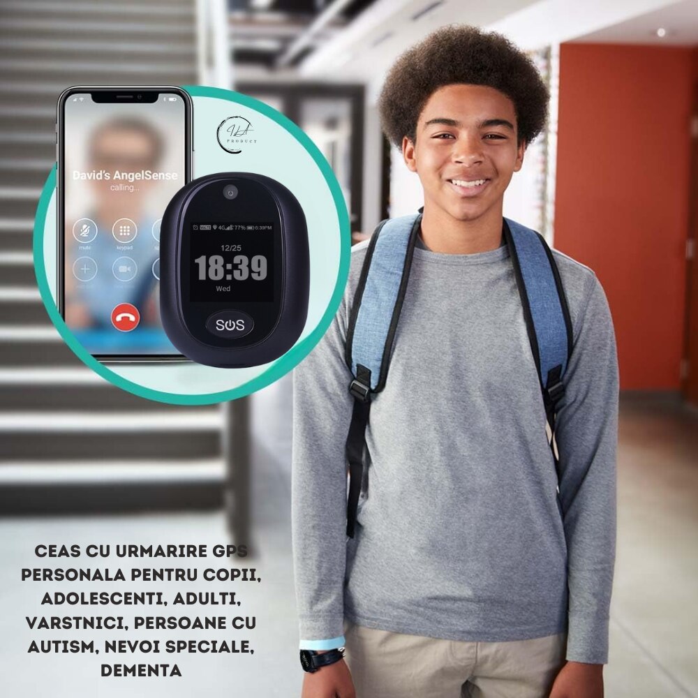 Ceas inteligent urmarire GPS si buton SOS pentru persoane varstnice si ...