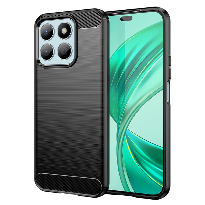 Кейс за Honor X8b, Techsuit Carbon Silicone, черен
