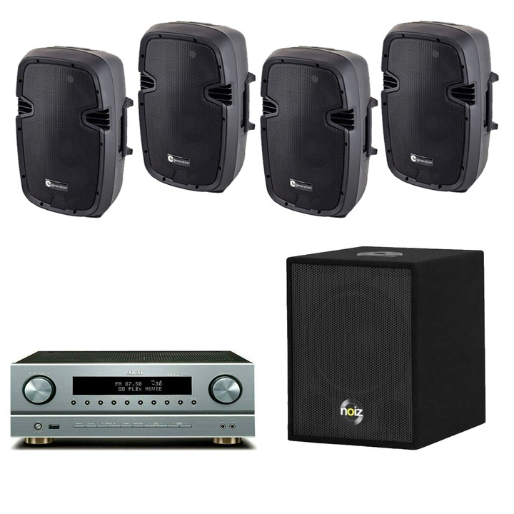 Озвучителна система PUB 4.1, Subwoofer + 4 високоговорителя, Bluetooth, USB, FM