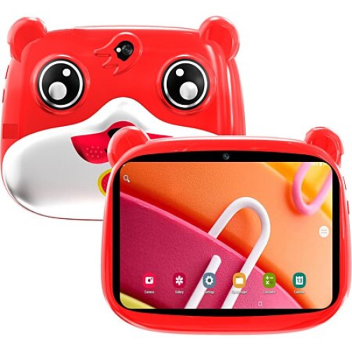 Tableta Educativa pentru Copii, 2GB RAM+16GB, Bluetooth, WiFi, ecran 7'' IPS, Rosu