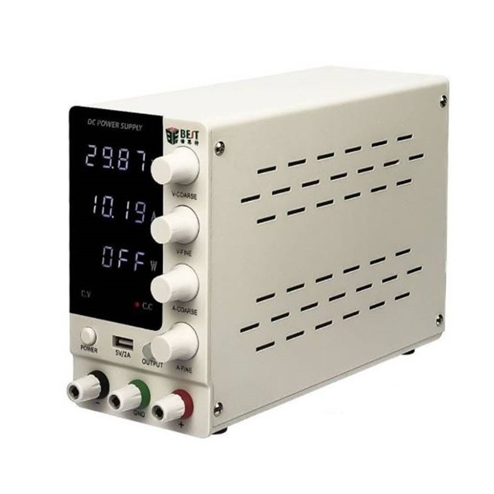 Stabilizator de tensiune, BST-3010D, 30VDC, 10A, Alb