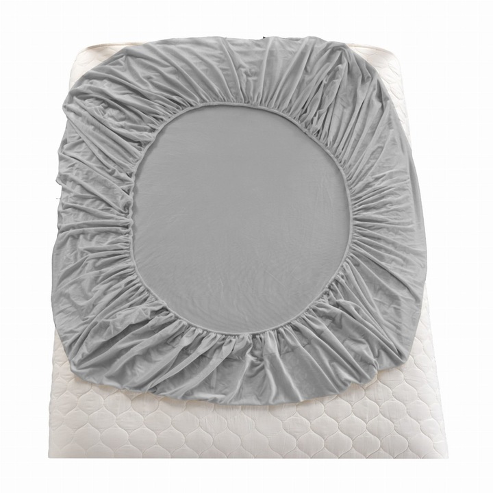 Gyapjú lepedő gumiszalaggal mackó 160x200 szürke