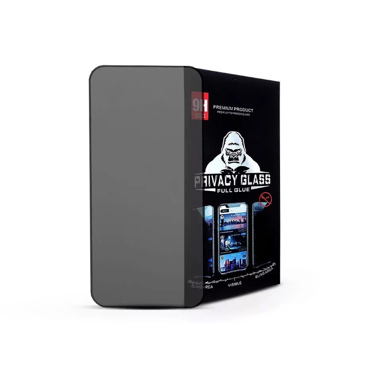 Folie protectie telefon, Tokgalaxis, Sticla, Compatibil cu Xiaomi Redmi Note 13 Pro, Privacy, Negru