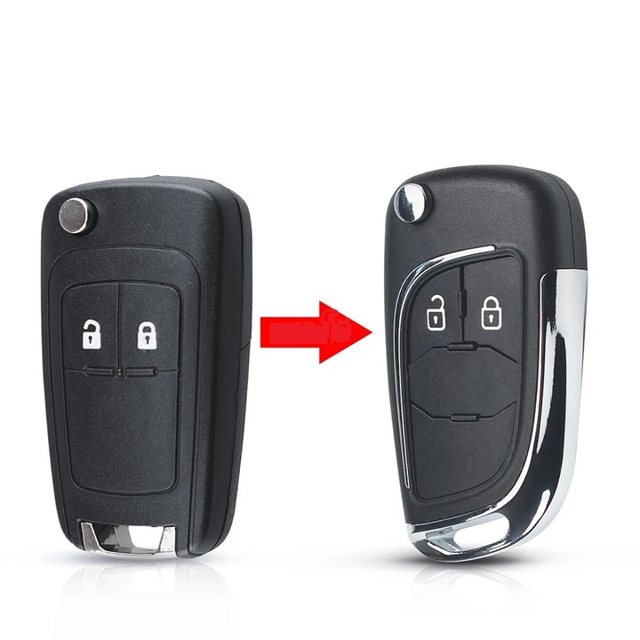 Carcasa cheie tip briceag completa, compatibila cu opel insignia, astra, mokka si chevrolet cruze, epica, lova, camaro cu control de la distanta, 2 butoane