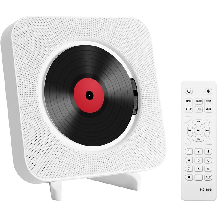 CD lejátszó távirányítóval, Luka, Bluetooth, 5 az 1-ben, USB, 189 x 189 x 37 mm, fehér