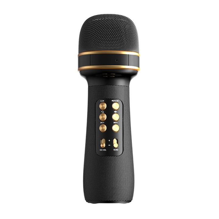 Микрофон за караоке JESWO, Безжичен, Bluetooth 5.0, 4 звукови ефекта, FM радио, USB, TF