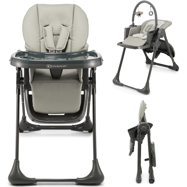 Столче за хранене Kinderkraft Tummie, Сив