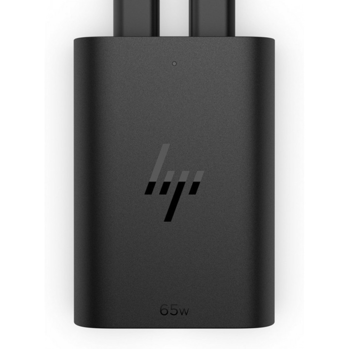 Töltőadapter, HP, GaN, USB-C, 65W, fekete