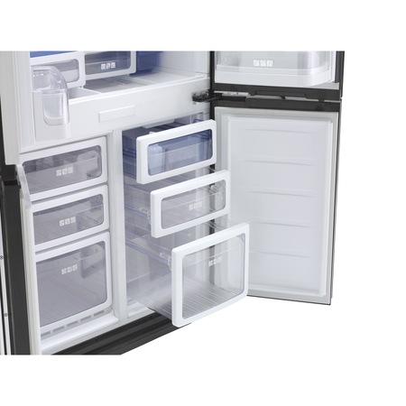 Side by side Sharp SJFS810VBK, Ioni Plasmacluster, 600 l, Clasa A+, H 183 cm, Sticla Neagra