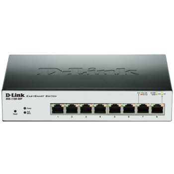 Switch D-Link DGS-1100-08P, 8 x 10/100/1000Mbps Switch D-Link DGS-1100-08P, 8 x 10/100/1000Mbps