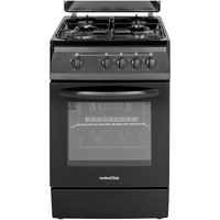 Aragaz Nobeltek NLT 5601N/G1, Gaz, 4 arzatoare, Siguranta plita si cuptor, Echipat cu diuze GPL, Diuze GN de schimb, 50 cm, Negru