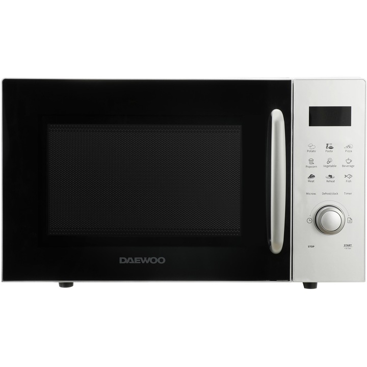 Микровълнова фурна Daewoo KOR-91RBS-2, 23 л, 800 W, Дигитално управление, LED дисплей, Сребрист