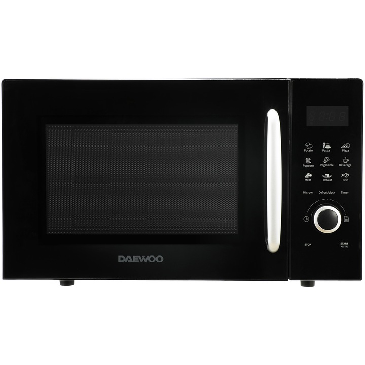 Микровълнова фурна Daewoo KOR-91RBK-2, 23 л, 800 W, Дигитално управление, LED дисплей, Черен