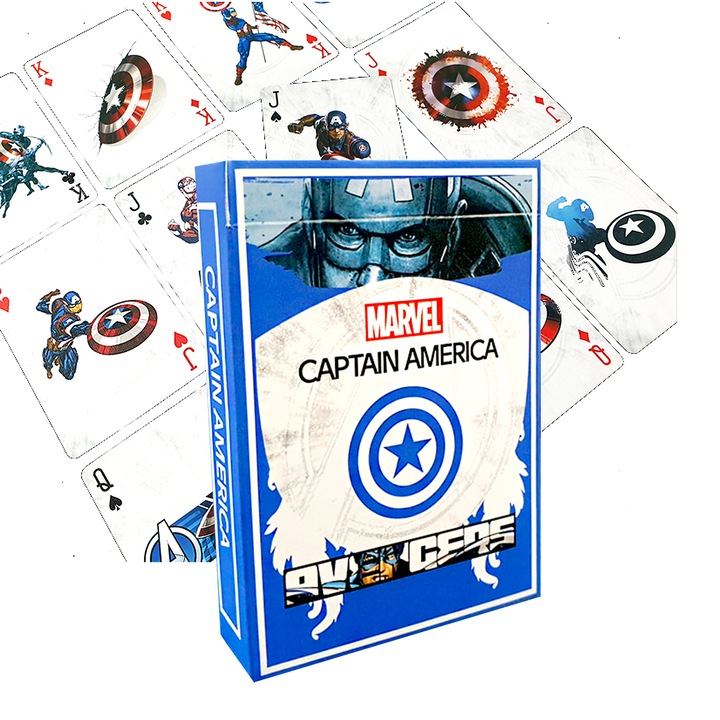 Kártyajáték, JLCC Captain America Marvel Stripper, 52 kártya, Multicolor