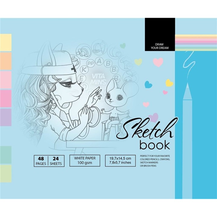 Caiet de schite, Fresh, 48 coli, Multicolor