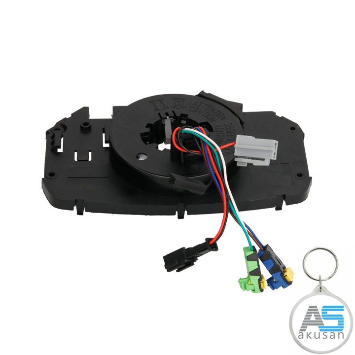 Set arc spirala airbag Akusan pentru Renault Megane II Coupé-Cabriolet (EM0/1_) K01W132AKN, an fabricatie 2003 - 2009 si breloc Akusan