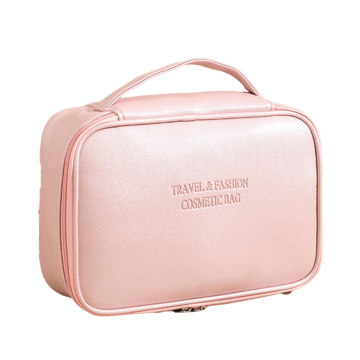 QttvbTna козметична чанта, водоустойчива, преносима, розова, 25x18x9cm