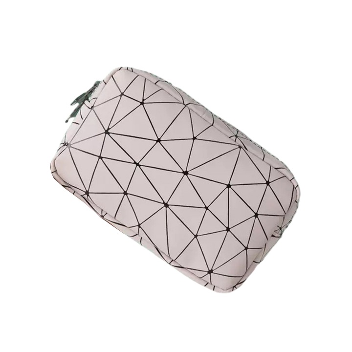 Козметична чанта, QttvbTna, Полиуретан, 13.5x6.5x21cm, Розова