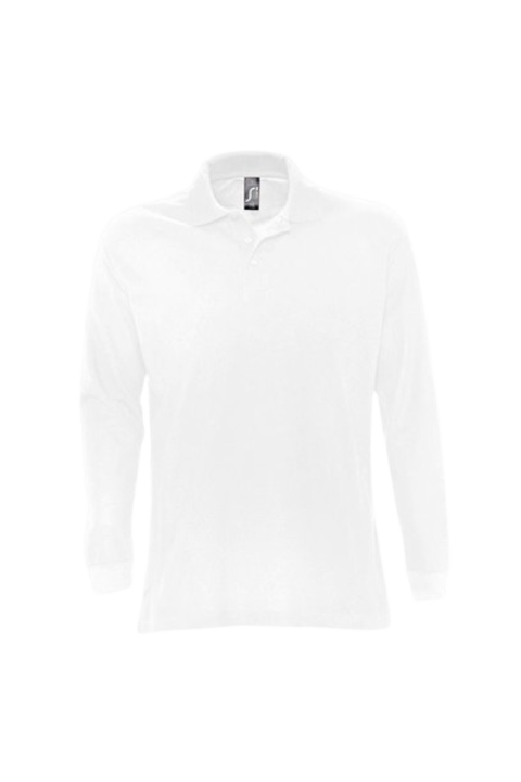 Tricou polo cu maneca lunga pentru barbati Sol's Star, So11328, Alb