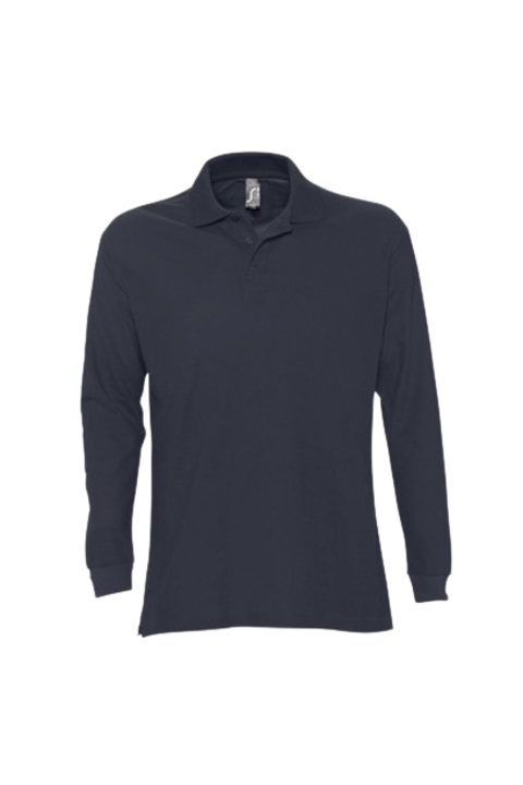 Sol's Star férfi hosszú ujjú pólóing, So11328, Tengerészkék