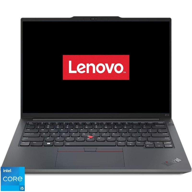 Laptop Lenovo ThinkPad E14 Gen 7 cu procesor Intel Core™ Ultra 7 255H pana la 5.1GHz, 14" WUXGA, IPS, 32GB DDR5, 4800 MHZ, 1TB SSD, Intel® Arc™, Windows® 11 Pro, Business Black